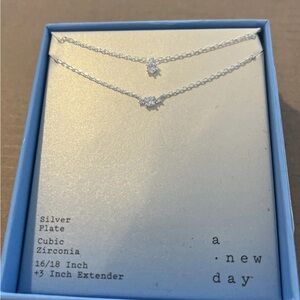 16 Inch Silver Necklace Cubic Zirconia A New Day Jewelry Gift For Mom Girlfriend